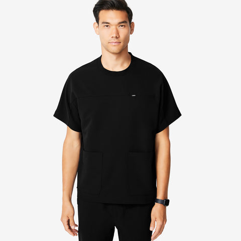 men's Black Grafton - Crew Scrub Top