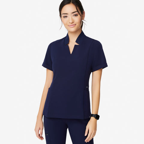 women's Navy Inala - Slim Scrub Top
