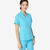 women's Neon Blue Inala - Slim Scrub Top