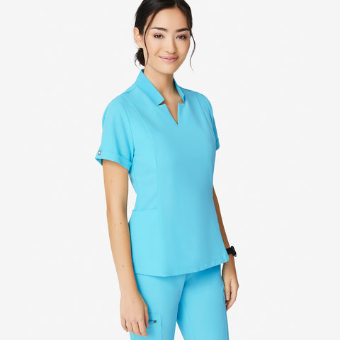 women's Neon Blue Inala - Slim Scrub Top